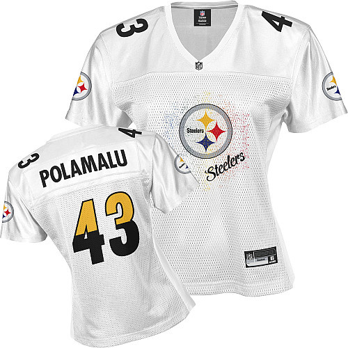 Steelers #43 Troy Polamalu White 2011 Women's Fem Fan Stitched NFL Jersey